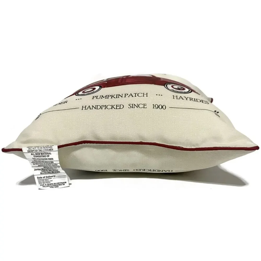 Mainstays Indoor Outdoor Throw Pillow Farm Fresh Pumpkins 15x15 Fall Decor NWT